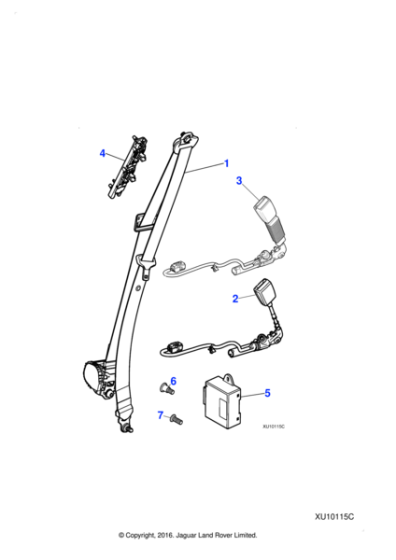 C2C17465HAD - Jaguar Seatbelt