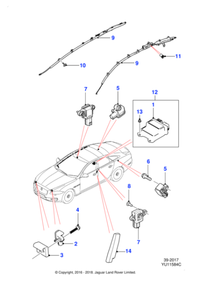 C2D42883 - Jaguar Restraint control module