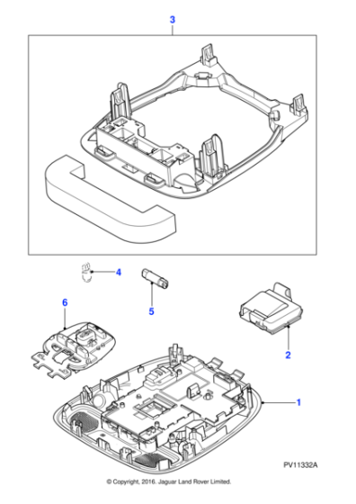 C2P21445AMN - Jaguar Roof console