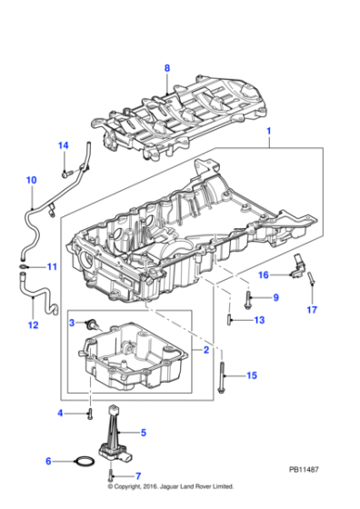 AJ812134 - Jaguar Sump pan