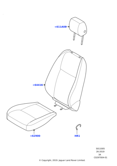 LR126351 - Land Rover Cover - Seat Back