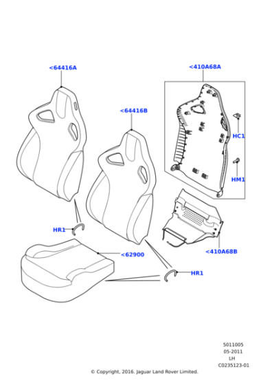 LR031323 - Land Rover Cover - Seat Back