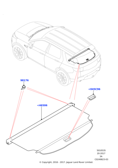 LR060581 - Land Rover Panel - Rear Package Tray Trim