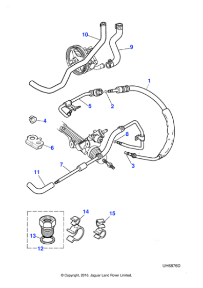 XR825801 - Jaguar Power steering pipe