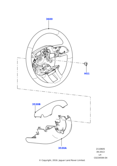 LR025769 - Land Rover Shroud - Steering Column