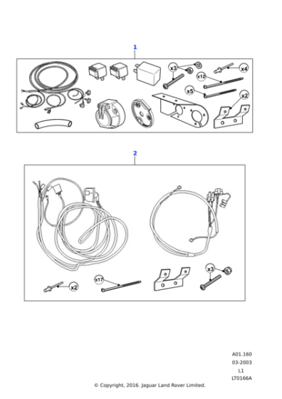 YWJ500040 - Land Rover Kit-towing electrics