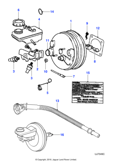 XR826247 - Jaguar Brake master cylinder