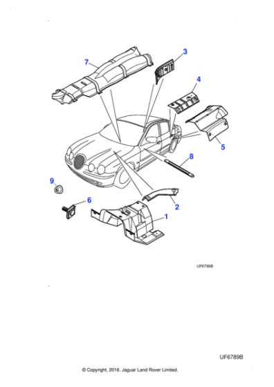 XR821255 - Jaguar Under floor heatshield