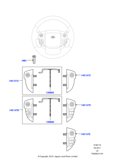 LR028928 - Land Rover Switch