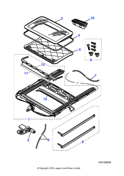 C2C11672SEL - Jaguar Sunroof trim panel