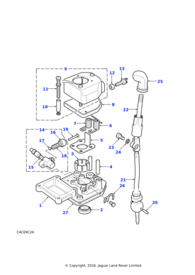 UKJ500090PMA - Land Rover Knob assembly-change manual transmission