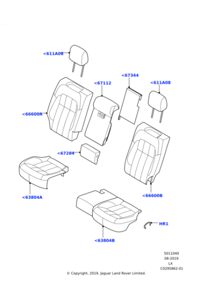 LR121179 - Land Rover Cover - Seat Back