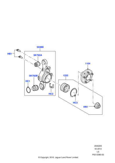 LR045824 - Land Rover Knuckle - Rear Wheel