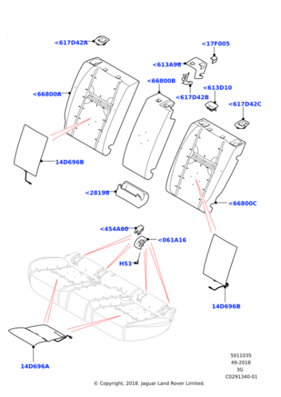 LR115253 - Land Rover Cover - Seat Back Latch