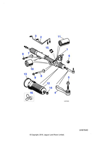 XR824831E - Jaguar Steering rack and pinion