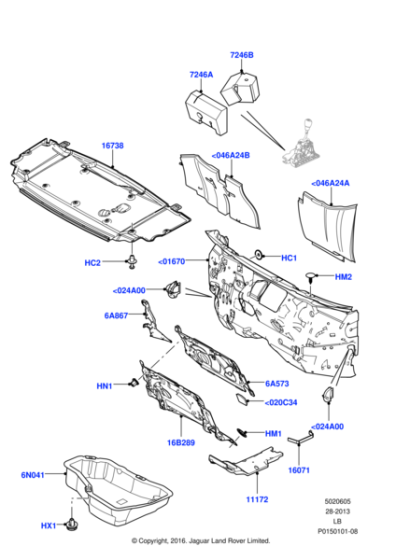 LR039964 - Land Rover Insulator - Dash Panel