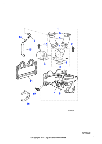 NCC2213AC - Jaguar Water bypass hose