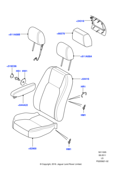 LR040949 - Land Rover Head Rest