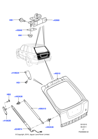 LR025571 - Land Rover Door - Rear