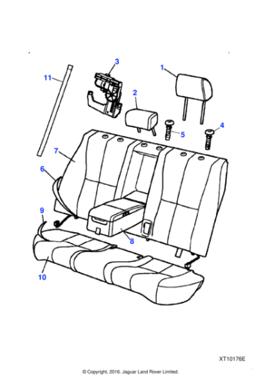 C2C13693 - Jaguar Headrest stem guide