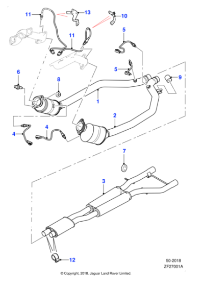 C2Z25866 - Jaguar Intermediate exhaust pipe