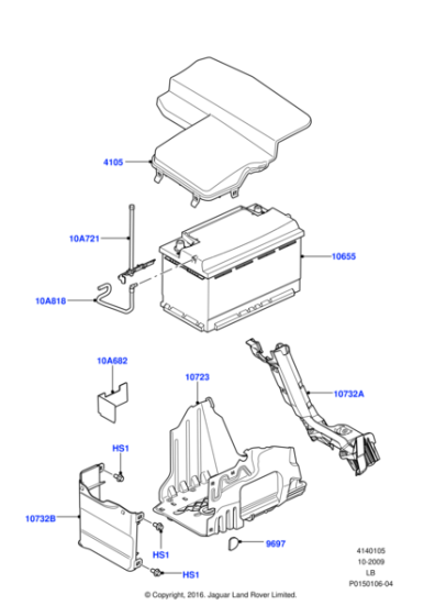 LR038129 - Land Rover Bracket - Battery Hold Down