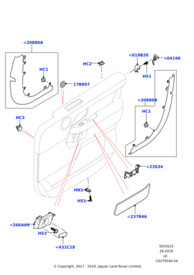 LR098559 - Land Rover Cover - Door Trim