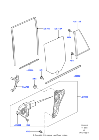 CVB500220 - Land Rover Glass - Rear Door