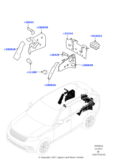 LR105615 - Land Rover Insulator - Wheelhouse