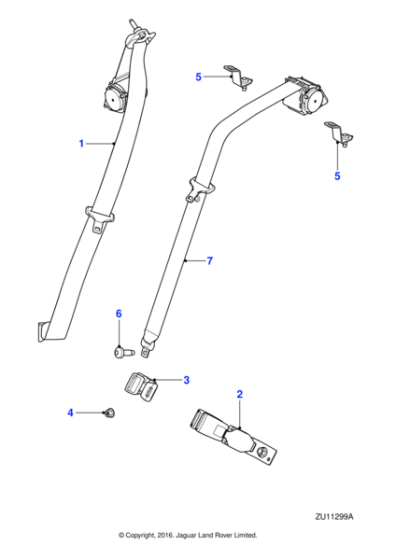 C2Z27384AMT - Jaguar Seatbelt