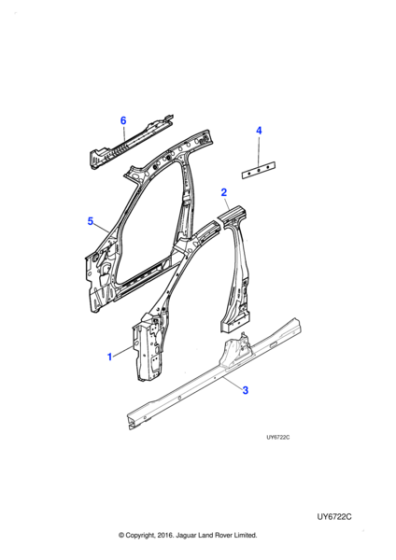 XR828189 - Jaguar Sill panel reinforcement