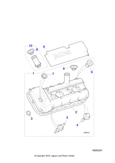 AJ812400 - Jaguar Camshaft cover