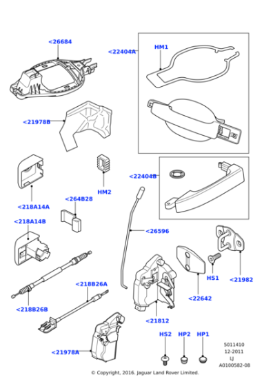 CXB500290LEL - Land Rover Handle - Door - Outer