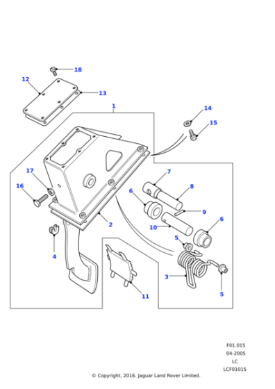 SKB500280 - Land Rover Pedal assembly clutch