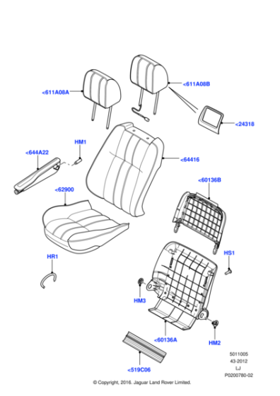 LR030653 - Land Rover Cover - Seat Back