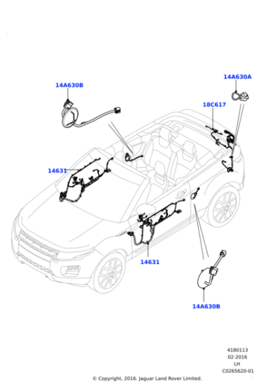 LR096990 - Land Rover Wiring - Tailgate