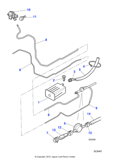 NNC6104BF - Jaguar Vapour pipe