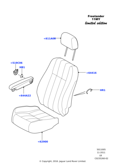 LR031507 - Land Rover Head Rest