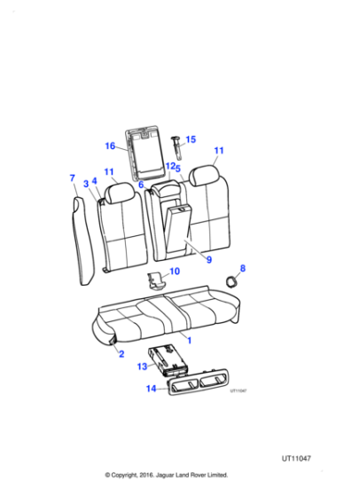 XR842905LDZ - Jaguar Seat squab