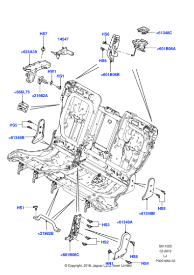 LR017898 - Land Rover Cover - Rear Seat Bracket