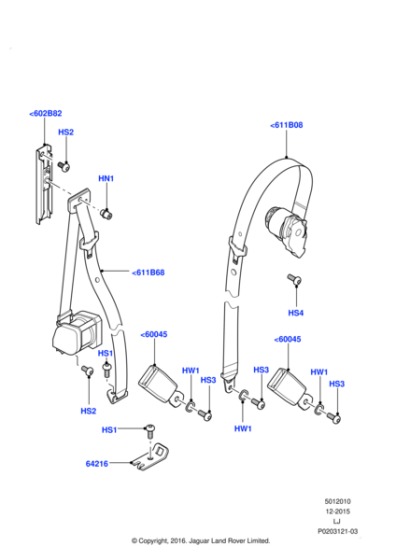 LR017793 - Land Rover Seat Belt