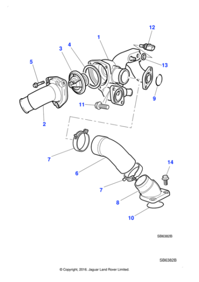 JLM21896 - Jaguar Outlet pipe