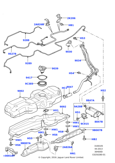 LR015379 - Land Rover Hose