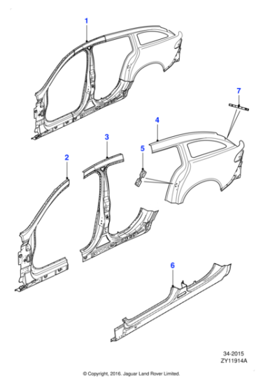 C2Z23831 - Jaguar A-post panel