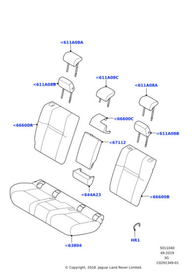 LR115821 - Land Rover COVER - BOLSTER REAR ARMREST