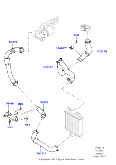 LR057205 - Land Rover Hose - Compressed Air