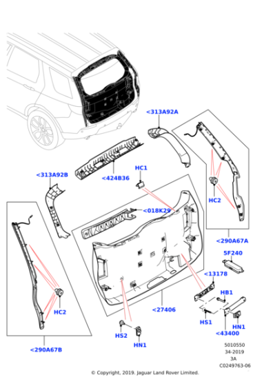 LR061116 - Land Rover Cover - Hinge