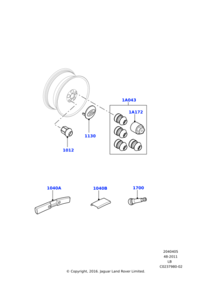 LR031381 - Land Rover Kit - Wheel Locking