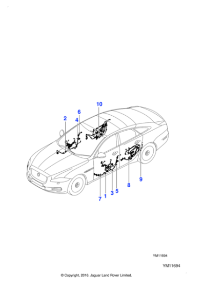 C2D19346 - Jaguar Passenger door harness