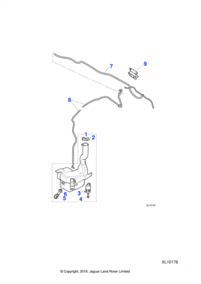 C2C5842 - Jaguar Screenwash hose